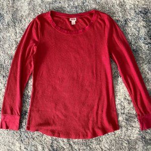 Mossimo Thermal Long Sleeve Top XL Red